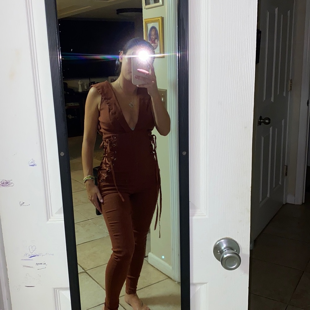 NWOT Lace up jumpsuit
